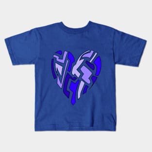 Blue fragmented Heart Kids T-Shirt